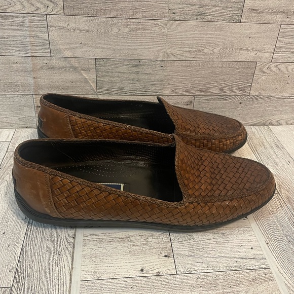 Cole haan bragano Italy brown woven leather slip on shoes - Picture 2 of 4